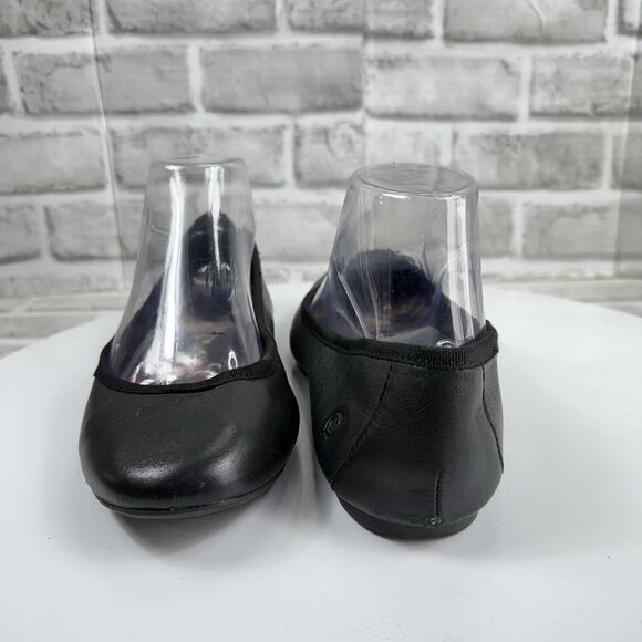Born Julianne Ballet Flats Black Leather Women's Size 9/9.5 Casual Slip On Shoes - Picture 2 of 13